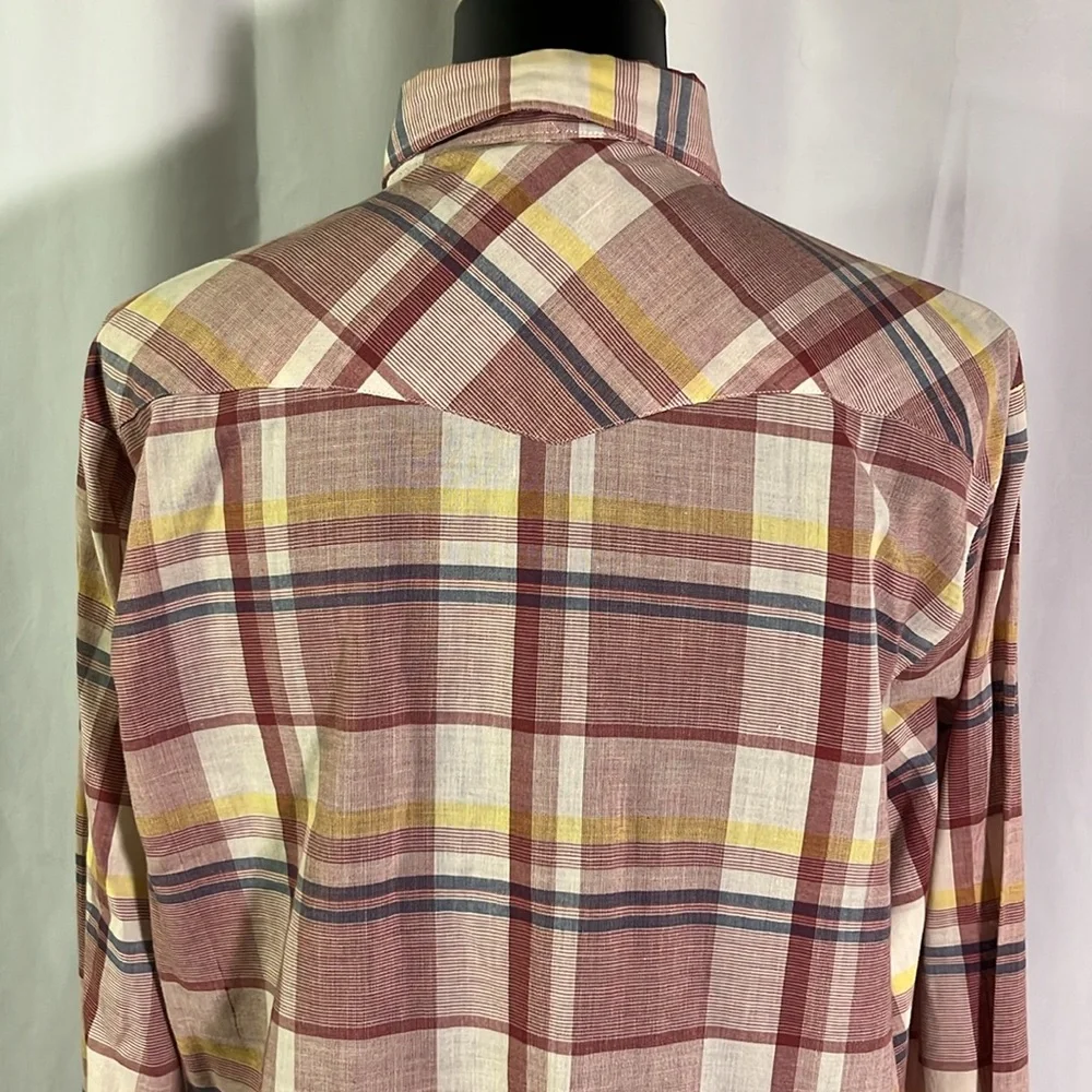 Vintage Youngbloods Authentic Western Red Plaid Pearl Snap Button Down Shirt